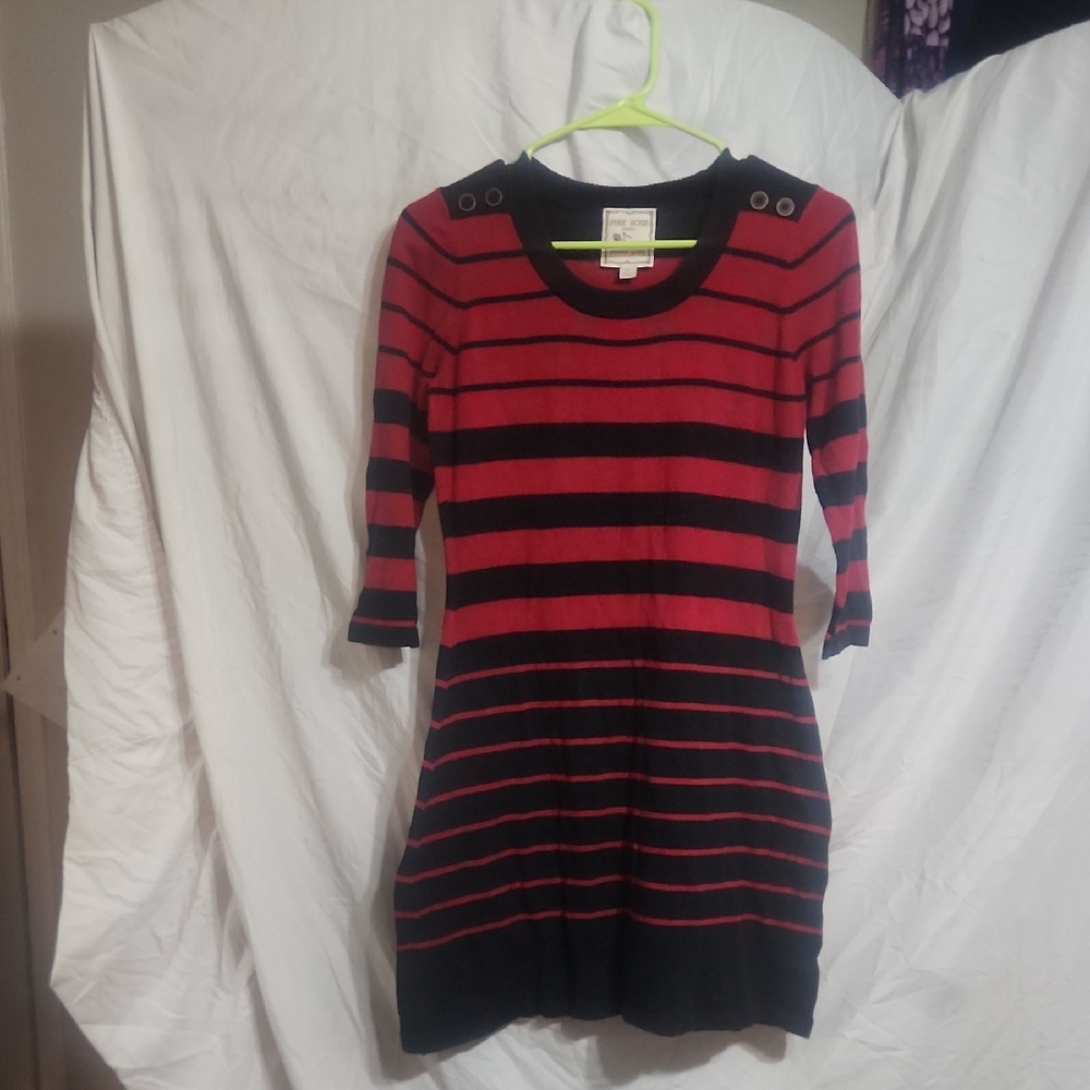 Pink Rose Black and Red Dress